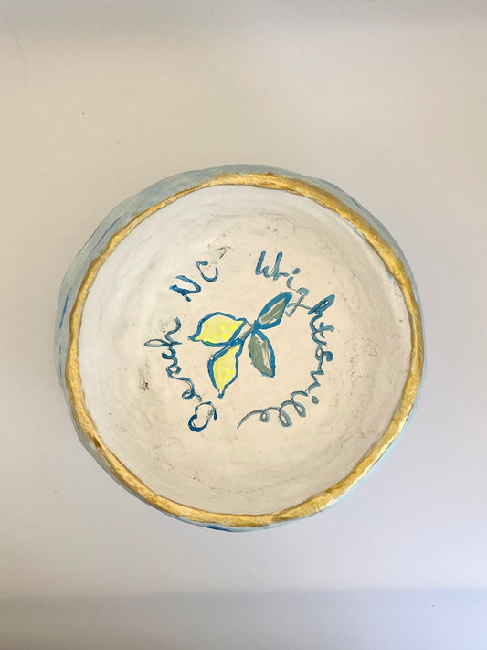 '7 Fishes Collection' Paper Mache Footed Bowl #1