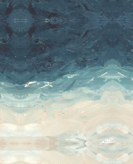 THREE SURFER SERIES- DIAMOND HEAD AT SUNSET No.2