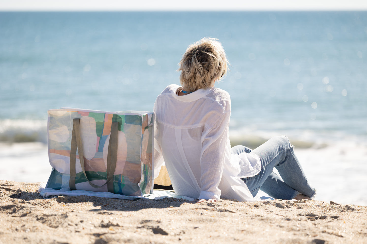 BOTANICALS AND BEACH GLASS BAG